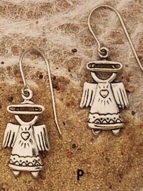 Rare Silpada 925 Sterling Silver Angel Earrings W0676